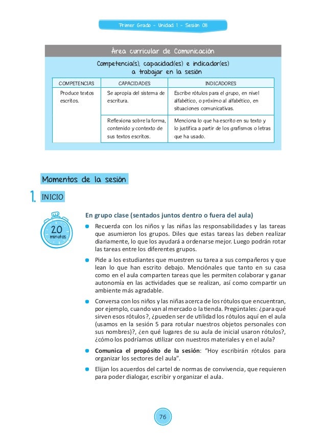 PRIMERA UNIDAD DIDÁCTICA DE 1° grado.