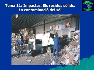 Tema 11: Impactes. Els residus sòlids. La contaminació del sòl 