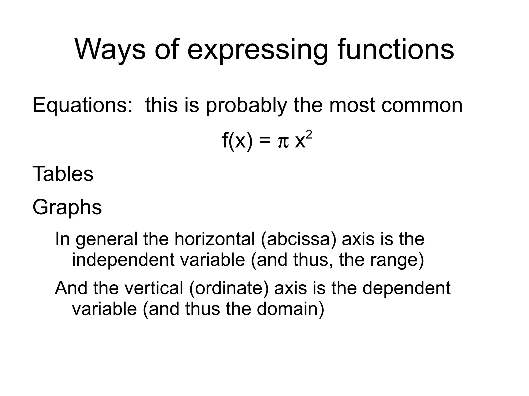 The range of the function is the set of permitted values for the dependent variable. 