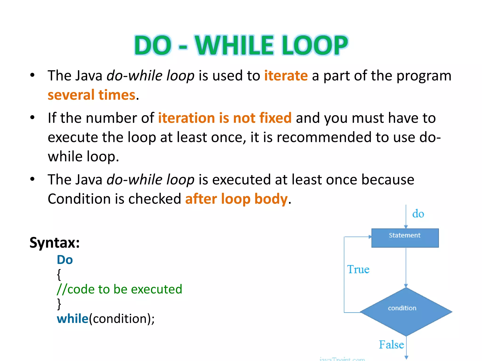 Control structures in java | PPTX