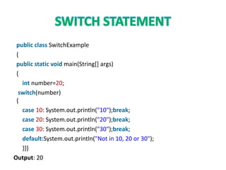 Control structures in java | PPTX