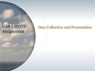Unit 1 HOTS
Assignment
Data Collection and Presentation
 