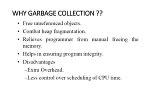 WHY GARBAGE COLLECTION ??
 