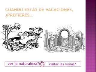 ver la naturaleza? visitar las ruinas? 
