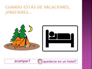 acampar? quedarse en un hotel? 
 