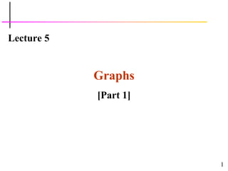 1
Lecture 5
Graphs
[Part 1]
 