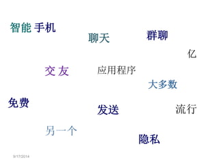 9/17/2014 
手机 
发送 
免费 
群聊 
大多数 
隐私 
交友 
聊天 
应用程序 
亿 
流行 
另一个 
智能 
 