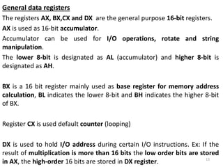 Pin Description and Register Organization of 8086 Microprocessor | PPTX