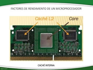 CACHÉ INTERNA
FACTORES DE RENDIMIENTO DE UN MICROPROCESADOR
 