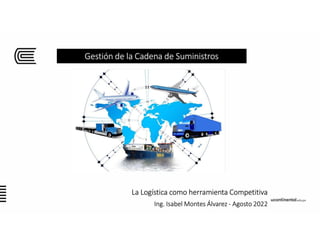 Gestión de la Cadena de Suministros
La Logística como herramienta Competitiva
Ing. Isabel Montes Álvarez - Agosto 2022
 