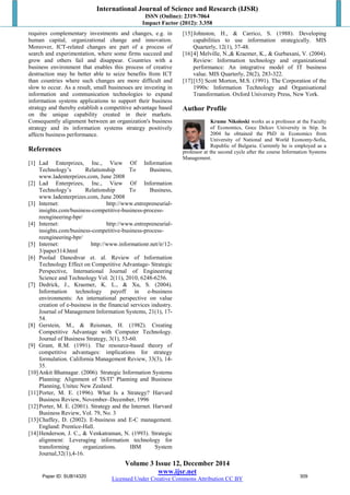 The Role of Information Technology in the Business Sector | PDF