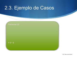 2.3. Ejemplo de Casos




                        U2. Recursividad.
 