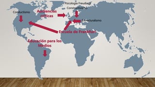 Psicología Freudiana
Conductismo
Constructivismo
Estructuralismo
Educación para los
Medios
Audiencias
críticas
Escuela de Frankfurt
 