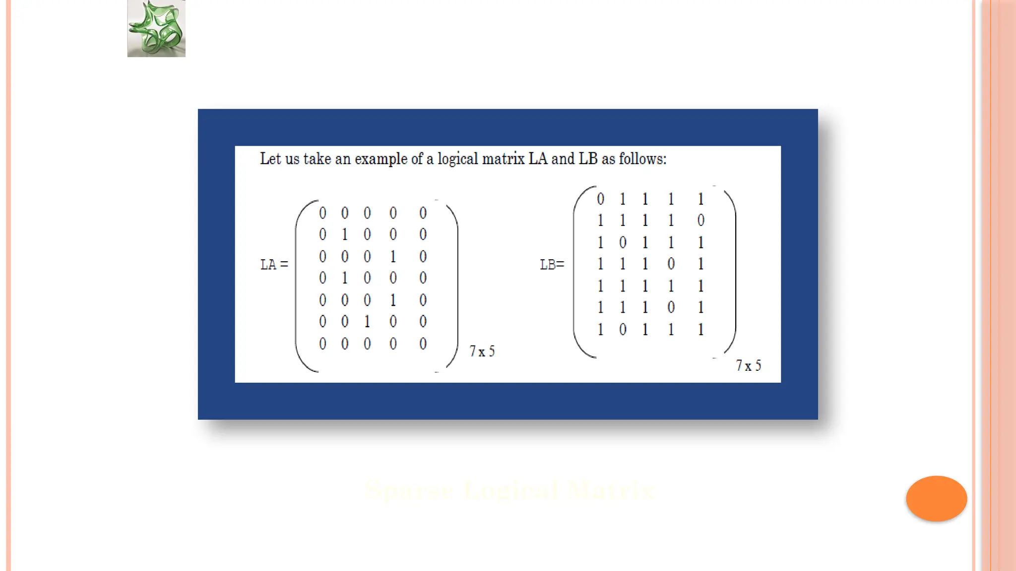 Sparse Logical Matrix 