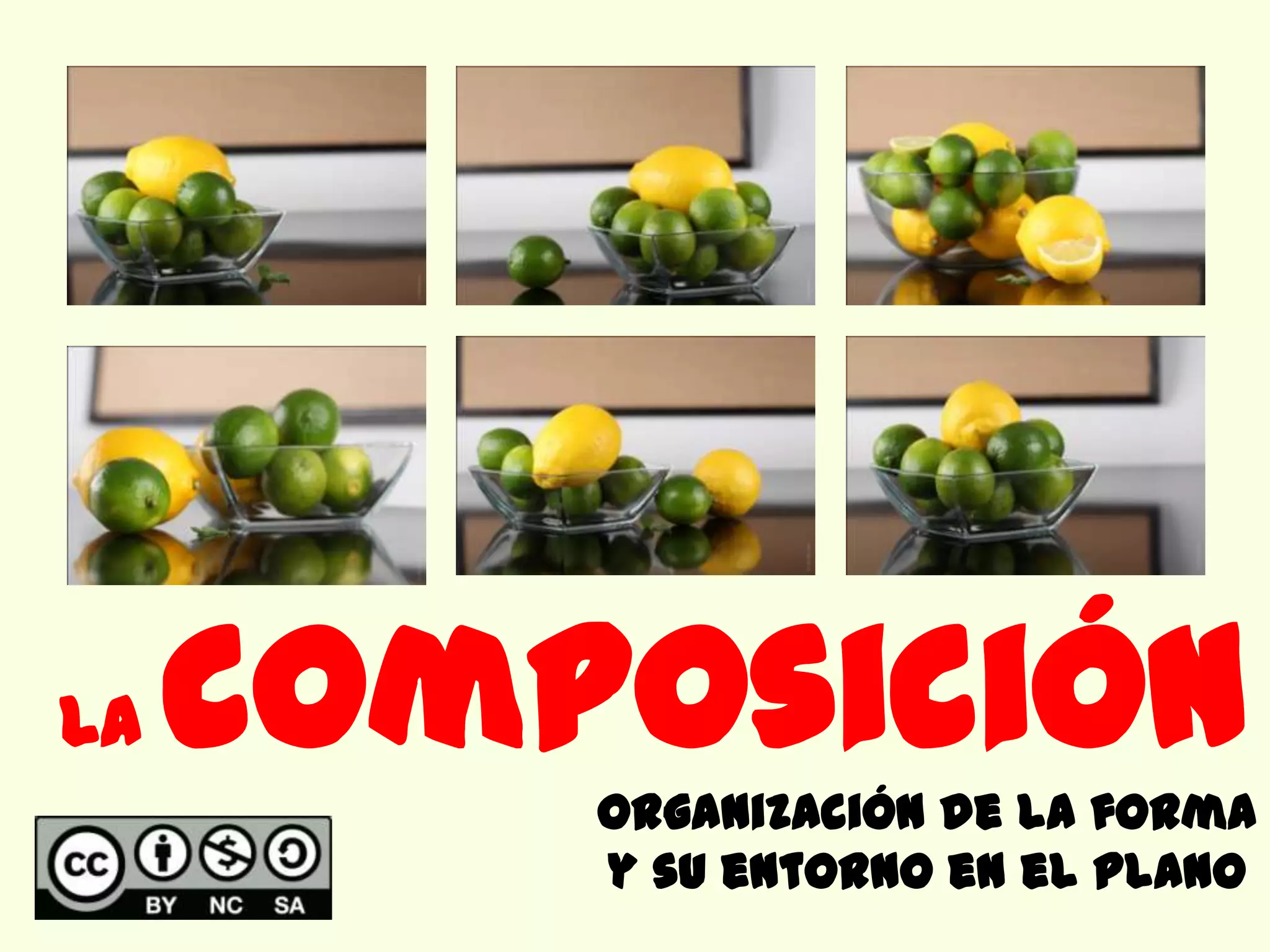 La   composición
         Organización de la forma
         y su entorno en el plano
 