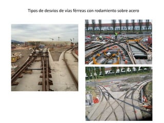 Tipos de desvios de vías férreas con rodamiento sobre acero
 