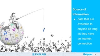 ENGAG EXPLOR
EXPLAIN EXTEND
EVALUAT
Source of
Information
● data that are
available to
anyone as long
as they have
an internet
connection
16
16
 