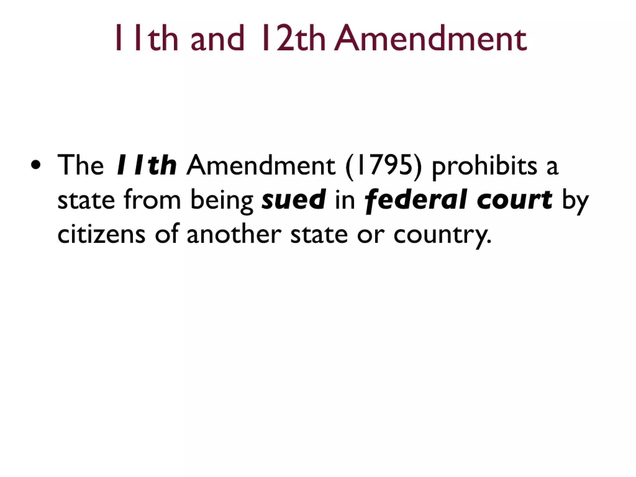11th to 21st Amendments
