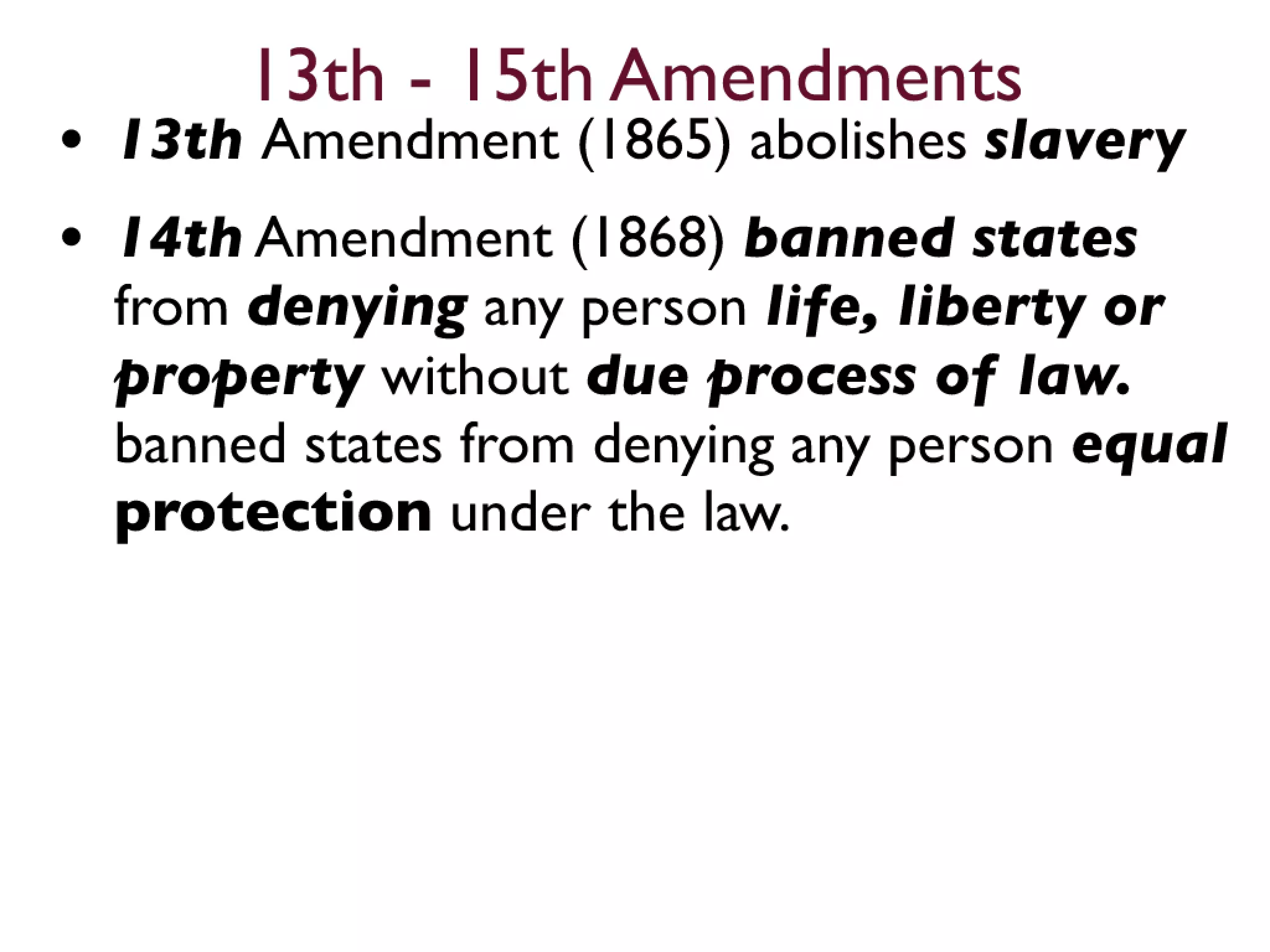 11th to 21st Amendments