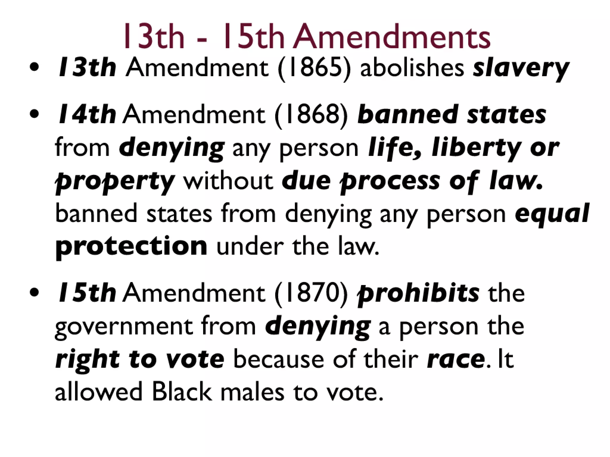 11th to 21st Amendments