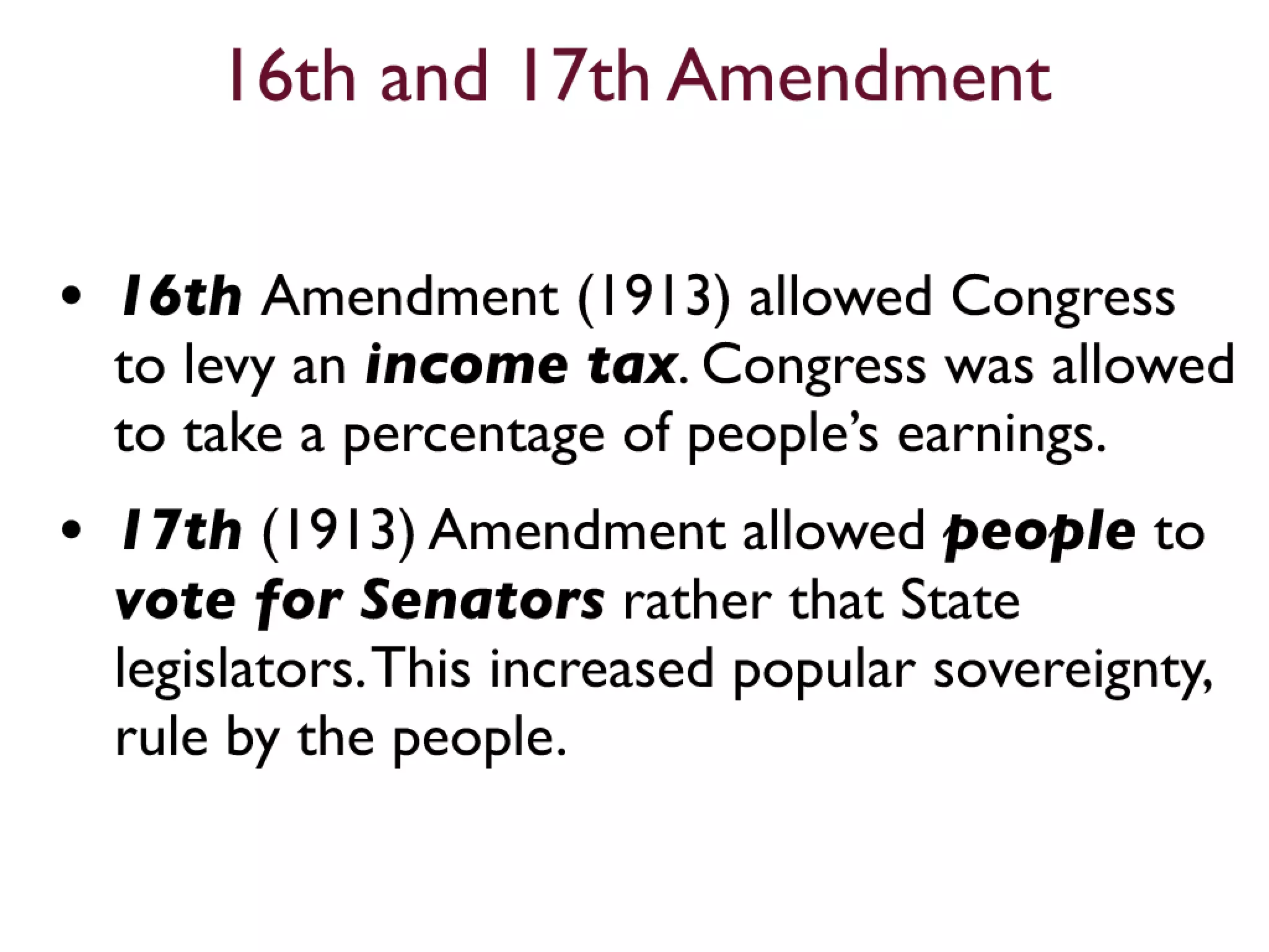 11th to 21st Amendments