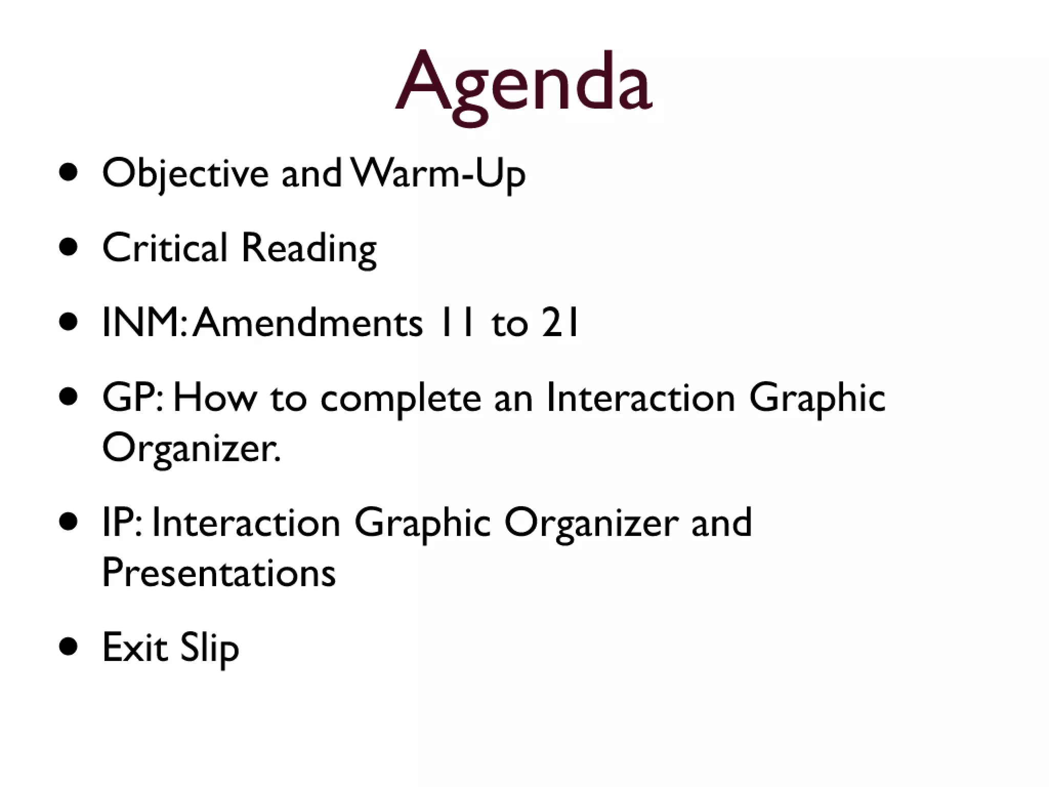 11th to 21st Amendments