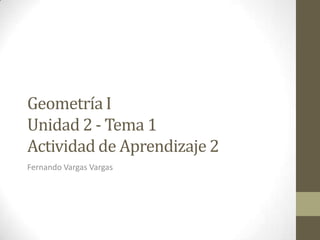 Geometría I
Unidad 2 - Tema 1
Actividad de Aprendizaje 2
Fernando Vargas Vargas

 