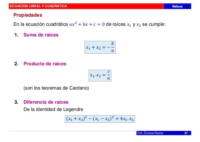 Ecuacion Lineal y Cuadratica