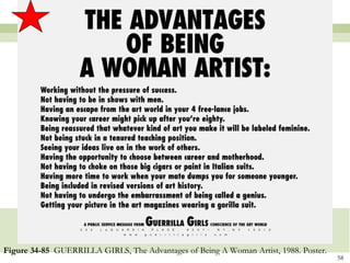 Figure 34-85 GUERRILLA GIRLS, The Advantages of Being A Woman Artist, 1988. Poster.
                                                                                      58
 