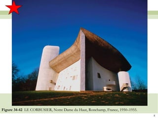 Figure 34-42 LE CORBUSIER, Notre Dame du Haut, Ronchamp, France, 1950–1955.
                                                                              8
 