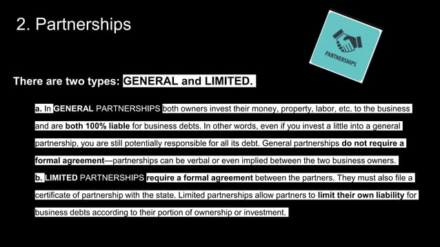 U2 2. types of business organizations | PPT