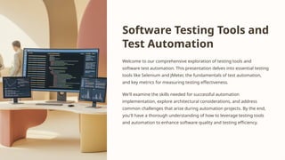 Comprehensive Guide to Software Testing Tools and Automation Techniques ...