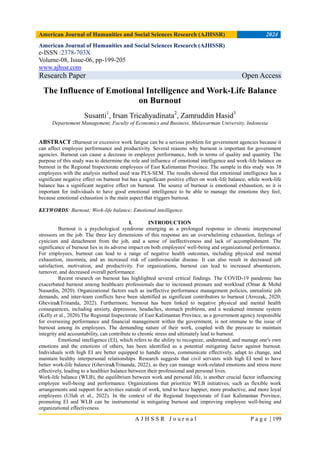 The Influence of Emotional Intelligence and Work-Life Balance on ...