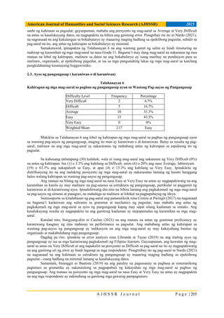 Kaalaman sa Pagbuo ng Pangungusap ng mga Mag-aaral na nasa Grade 11 | PDF