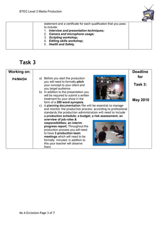 U26   chatshow btec assignment brief