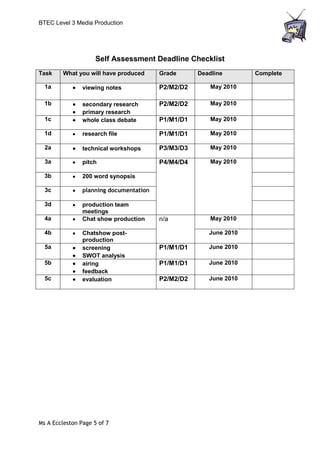 U26   chatshow btec assignment brief