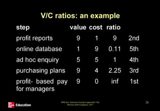 SPM (6e) Selection of project approach© The
McGraw-Hill Companies, 2017
26
V/C ratios: an example
 