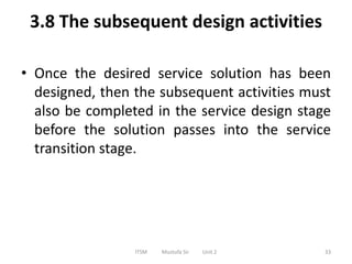 Subsequent Service U2 chap1 itsm service design | PDF