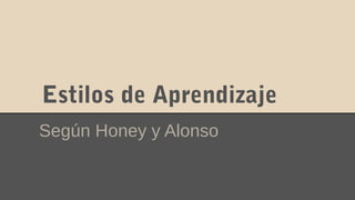 Estilos de Aprendizaje
Según Honey y Alonso

 