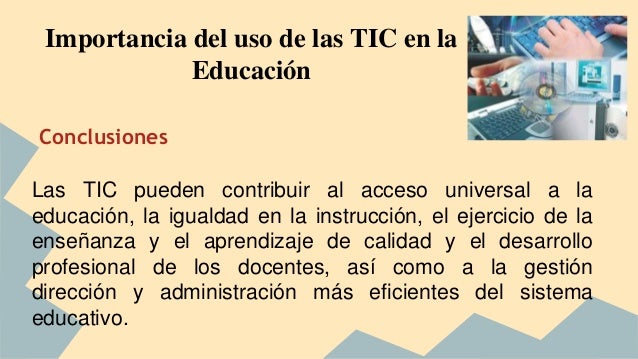 Importancia de las TIC en la Educación