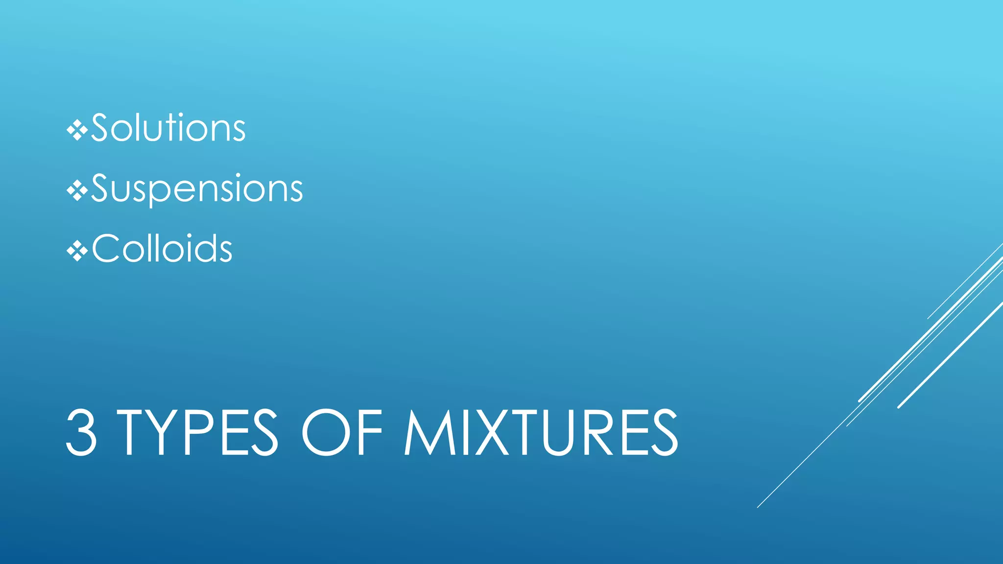 Unit 2, Lesson 2.5 Suspensions and Colloids
