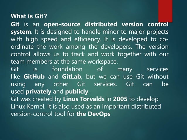Git is a distributed version control sys. | PPT