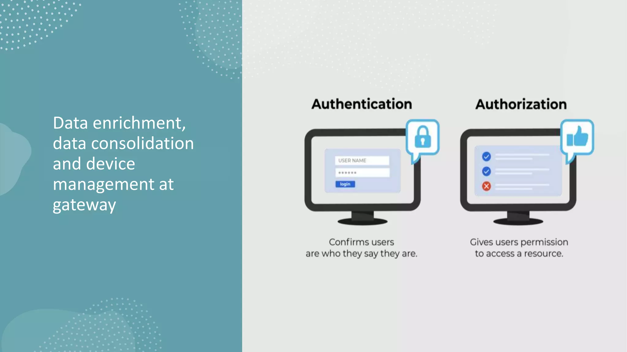 Data enrichment,
data consolidation
and device
management at
gateway
 