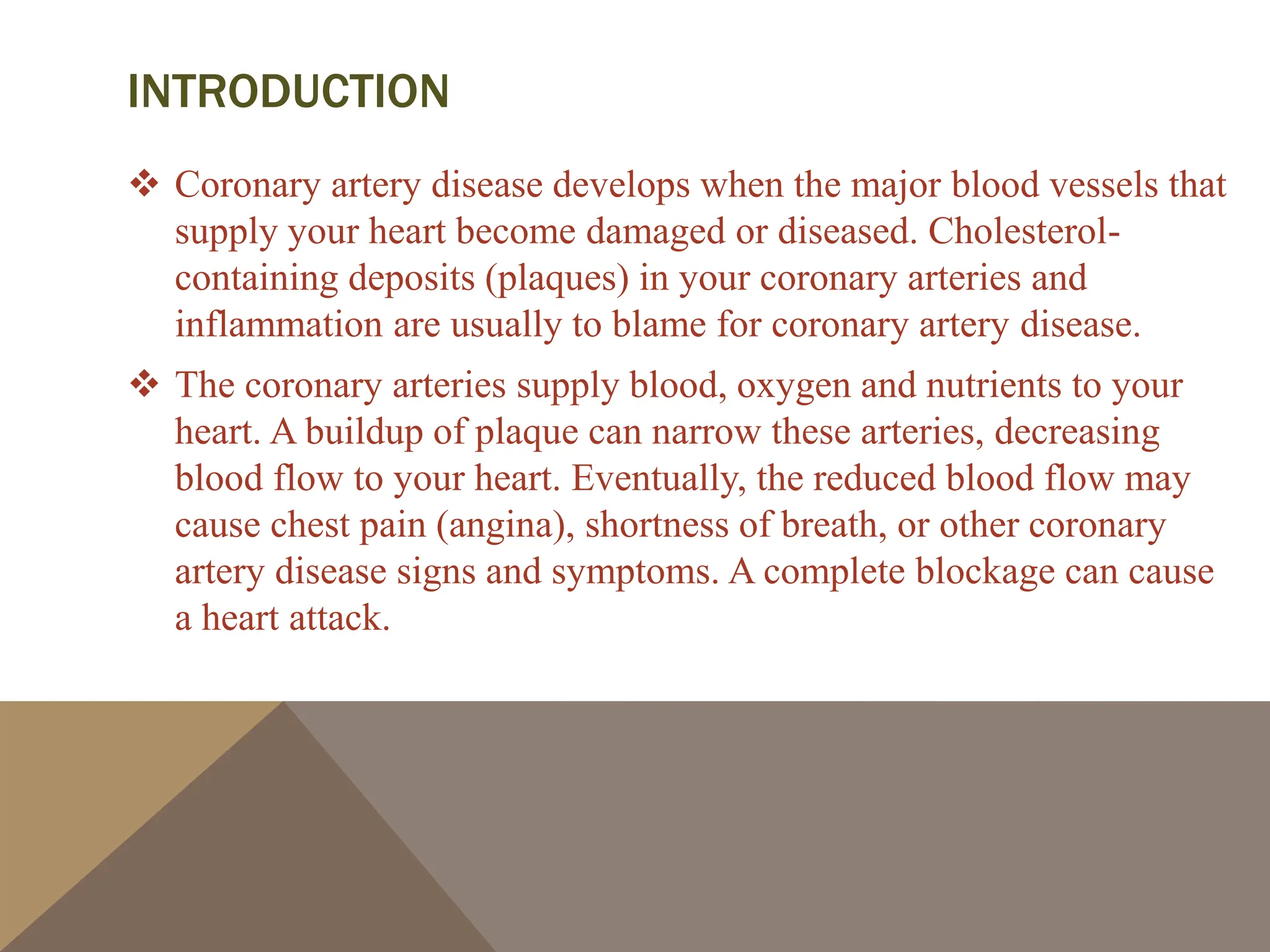 Coronary artery disease definition symptoms causes diagnosis and