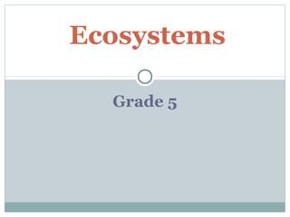 Ecosystems

  Grade 5
 
