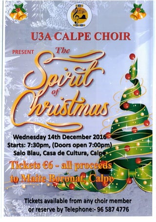 U3A CALPE CHOIR : THE SPIRIT OF CHRISTMAS