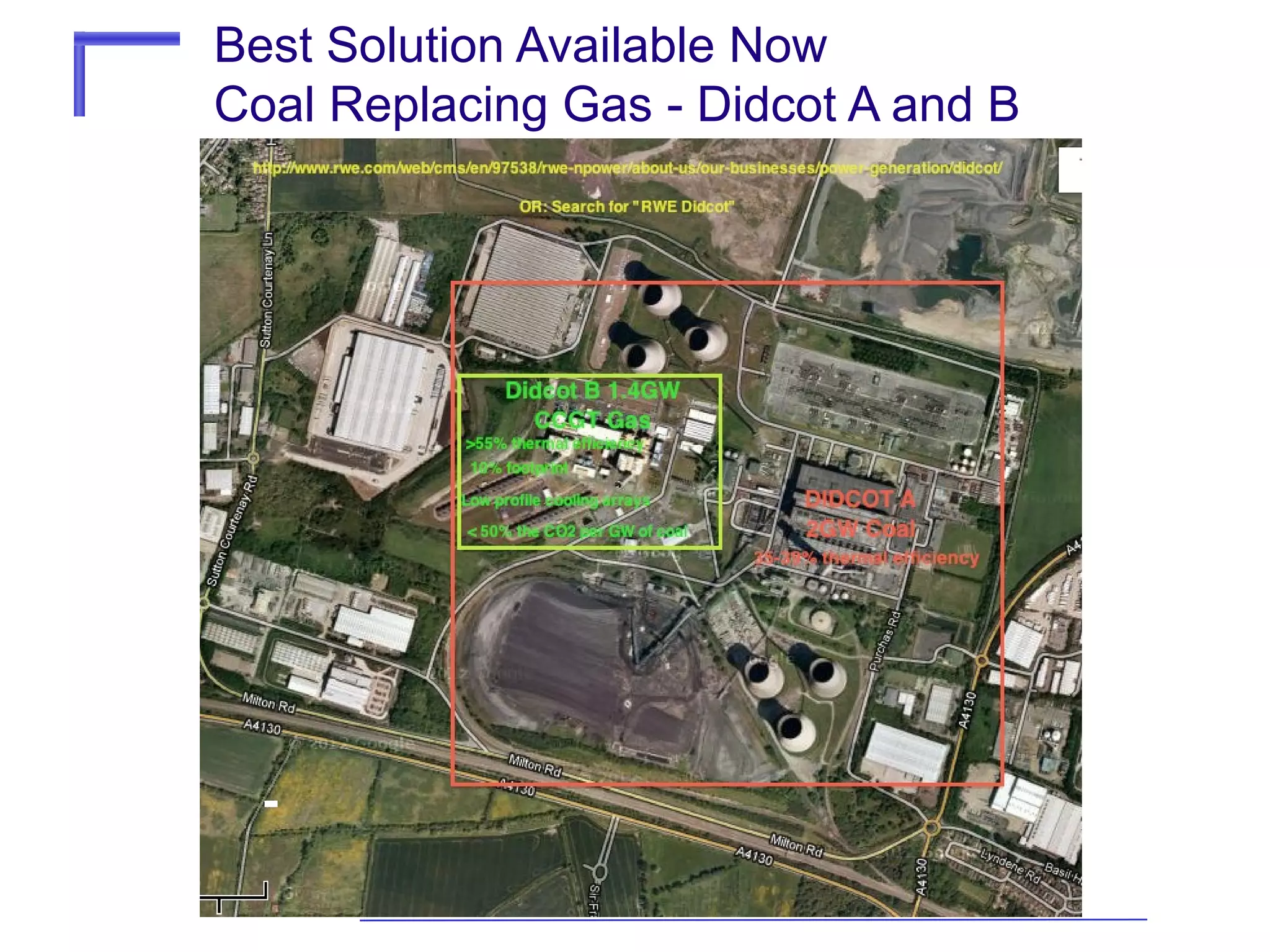 Best Solution Available Now
Coal Replacing Gas - Didcot A and B

 