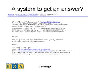 Genealogy
A system to get an answer?
 
