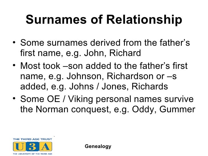 UK surnames and their origins