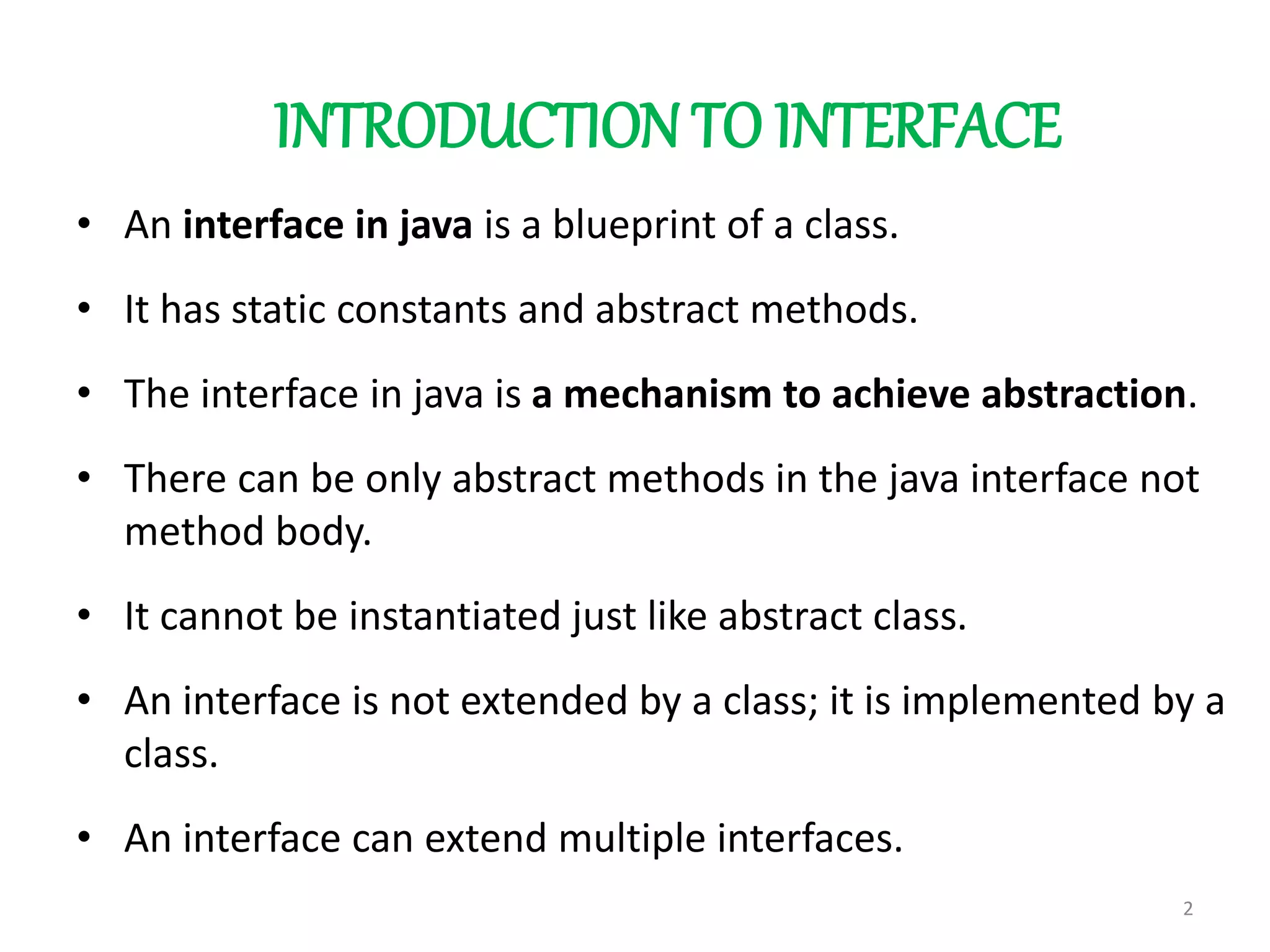 java interface and packages